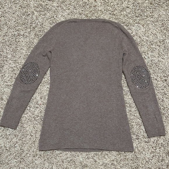 Crystal Eagle Taupe Cashmere Sweater - Picture 5 of 5